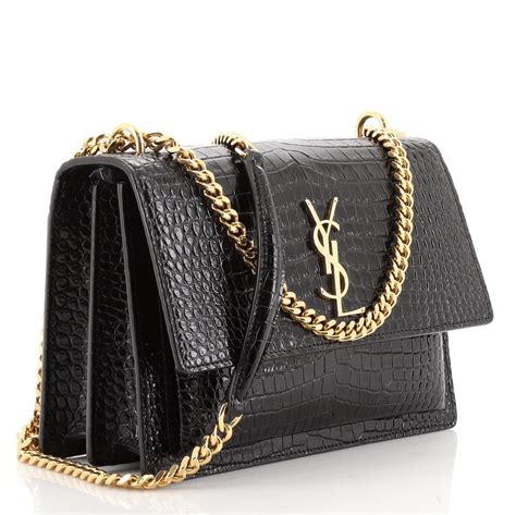 ysl croc embossed bag sunset|saint laurent sunset bag.